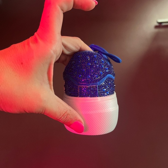 Electric Blue Bedazzle Low Top Shoe - Medium Width, go up one size if 1/2 size - Picture 4 of 4